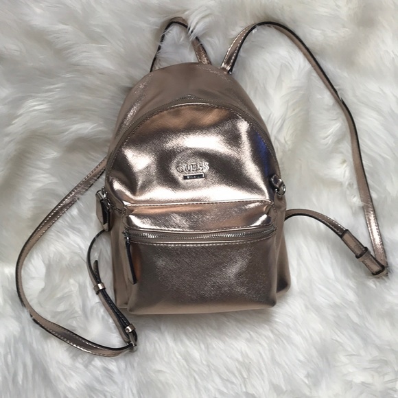 guess rose gold backpack